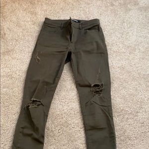 High Rise Army Green Jeans